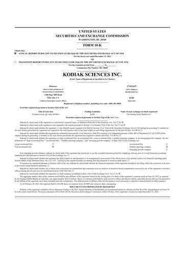 Thumbnail Kodiak Sciences
 10-K Annual Report 2022