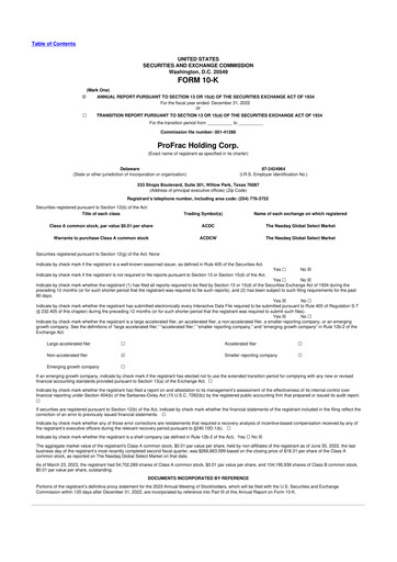 Vorschaubild ProFrac 10-K Jahresbericht 2022
