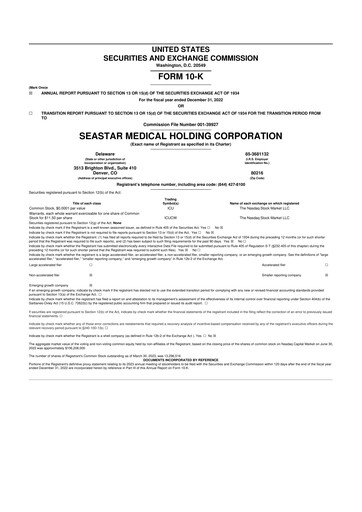 Vorschaubild SeaStar Medical  10-K Jahresbericht 2022