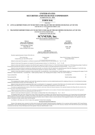 Thumbnail SCYNEXIS 10-K Annual Report 2022