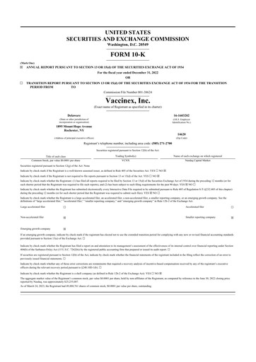 Thumbnail Vaccinex 10-K Annual Report 2022