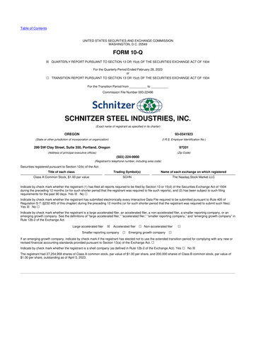 Thumbnail Radius Recycling 10-Q Quarterly Report FY2022 
