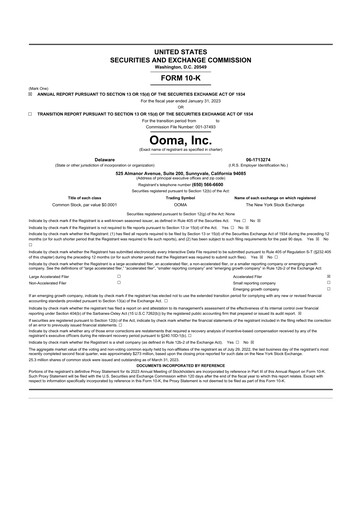 Thumbnail Ooma 10-K Annual Report 2023