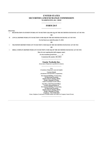 Thumbnail Gaotu Techedu
 20-F Annual Report 2022