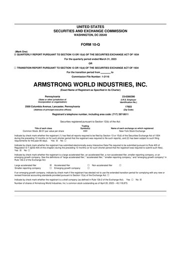 Vorschaubild Armstrong World Industries
 10-Q Quartalsbericht 2023 