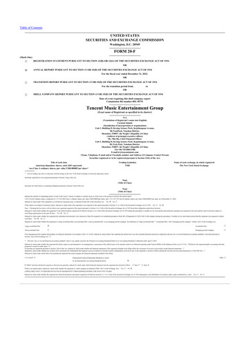 Miniature Tencent Music Entertainment 20-F Rapport annuel 2022