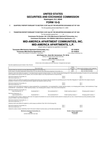 Thumbnail Mid-America Apartment Communities 10-Q Quarterly Report FY2023 