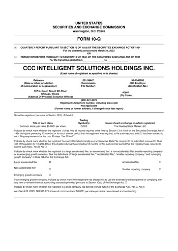 Thumbnail CCC Intelligent Solutions 10-Q Quarterly Report FY2023 