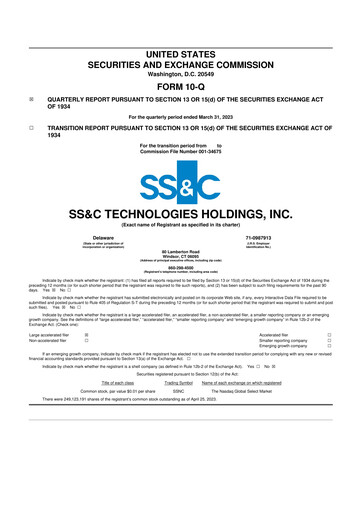 Thumbnail SS&C Technologies
 10-Q Quarterly Report FY2023 