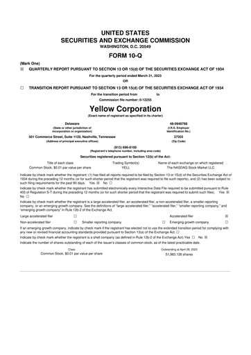 Thumbnail Yellow Corporation 10-Q Quarterly Report FY2023 