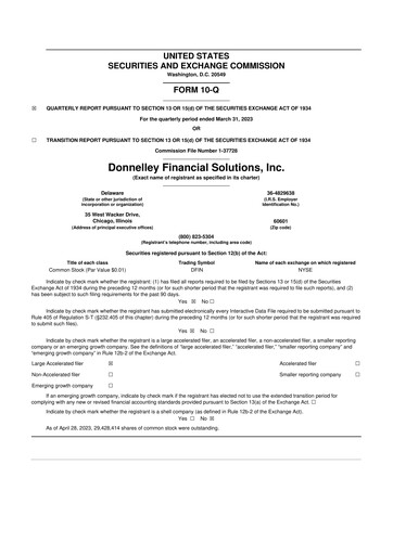 Vorschaubild Donnelley Financial Solutions
 10-Q Quartalsbericht 2023 