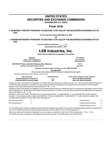 Thumbnail LSB Industries 10-Q Quarterly Report FY2023 