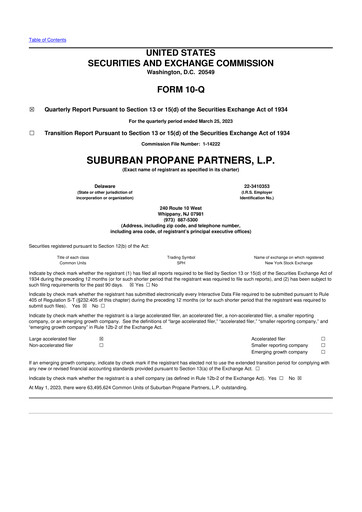 Thumbnail Suburban Propane Partners 10-Q Quarterly Report FY2023 