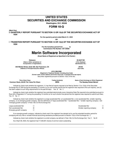 Thumbnail Marin Software 10-Q Quarterly Report FY2023 