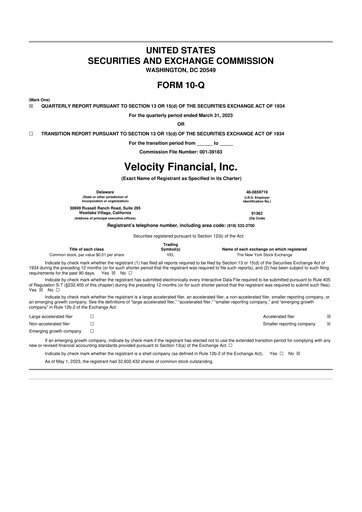 Thumbnail Velocity Financial 10-Q Quarterly Report FY2023 