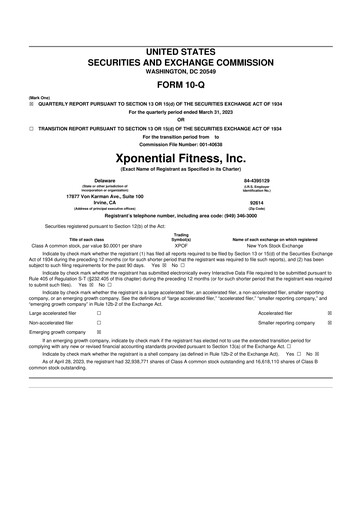 Thumbnail Xponential Fitness 10-Q Quarterly Report FY2023 