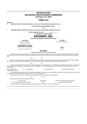 Thumbnail Exponent
 10-Q Quarterly Report FY2023 