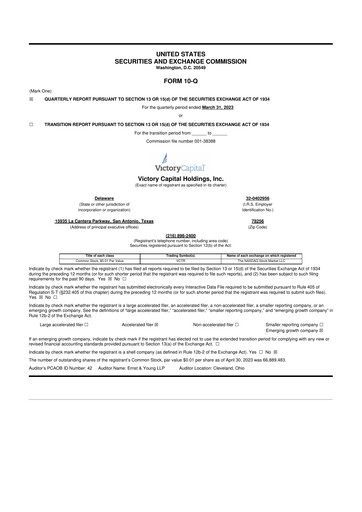 Vorschaubild Victory Capital 10-Q Quartalsbericht 2023 