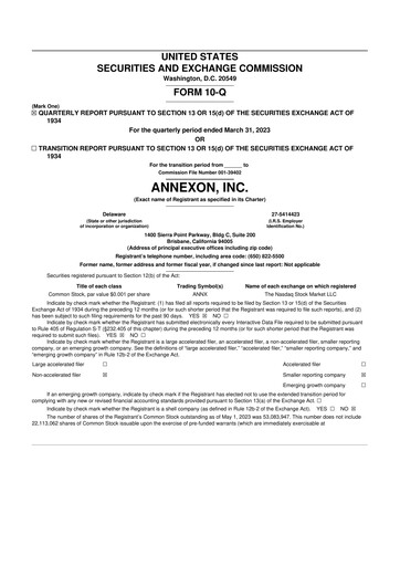 Thumbnail Annexon 10-Q Quarterly Report FY2023 