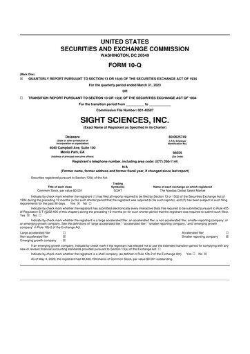 Thumbnail Sight Sciences 10-Q Quarterly Report FY2023 