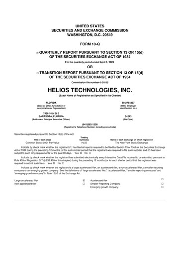 Thumbnail Helios Technologies 10-Q Quarterly Report FY2023 