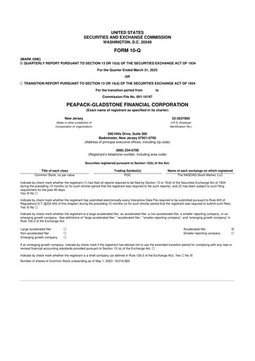 Thumbnail Peapack-Gladstone Financial 10-Q Quarterly Report FY2023 