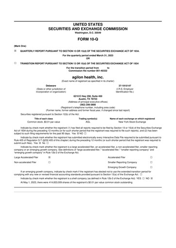 Thumbnail Agilon Health 10-Q Quarterly Report FY2023 