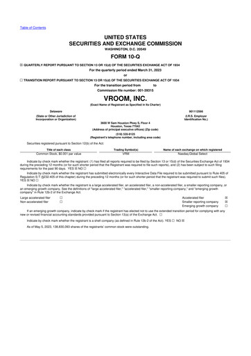 Thumbnail Vroom 10-Q Quarterly Report FY2023 