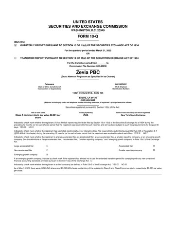 Thumbnail Zevia 10-Q Quarterly Report FY2023 