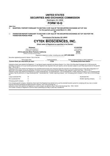 Vorschaubild Cytek Biosciences 10-Q Quartalsbericht 2023 