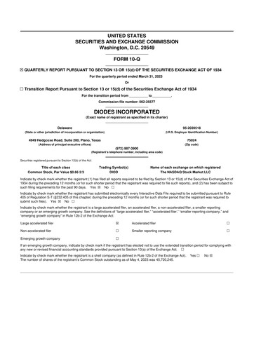 Thumbnail Diodes Incorporated 10-Q Quarterly Report FY2023 