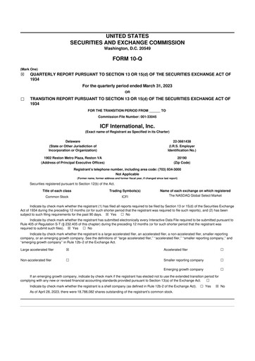 Thumbnail ICF International 10-Q Quarterly Report FY2023 