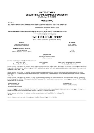 Thumbnail CVB Financial 10-Q Quarterly Report FY2023 