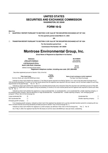 Miniature Montrose Environmental 10-Q Rapport trimestriel 2023 