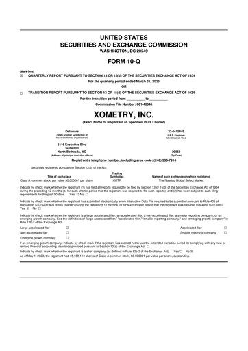 Thumbnail Xometry 10-Q Quarterly Report FY2023 