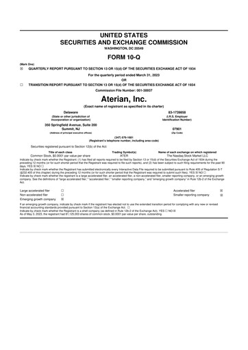 Thumbnail Aterian 10-Q Quarterly Report FY2023 