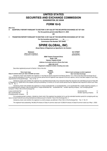 Thumbnail Spire Global 10-Q Quarterly Report FY2023 