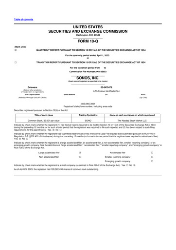 Vorschaubild Sonos
 10-Q Quartalsbericht 2023 