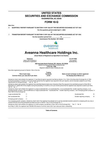 Thumbnail Aveanna Healthcare 10-Q Quarterly Report FY2023 
