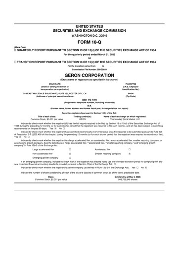 Thumbnail Geron 10-Q Quarterly Report FY2023 