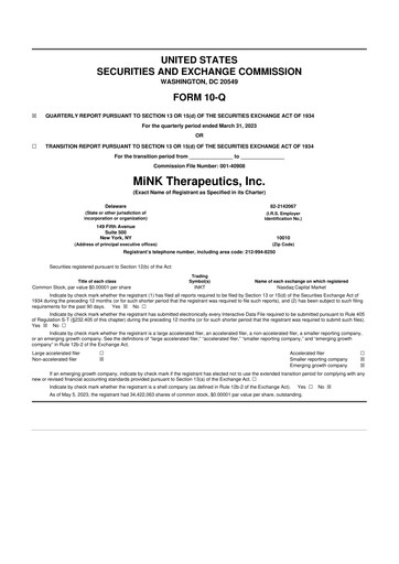 Thumbnail MiNK Therapeutics 10-Q Quarterly Report FY2023 