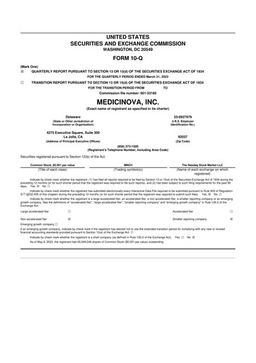 Thumbnail MediciNova 10-Q Quarterly Report FY 