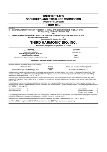 Thumbnail Third Harmonic Bio 10-Q Quarterly Report FY2023 