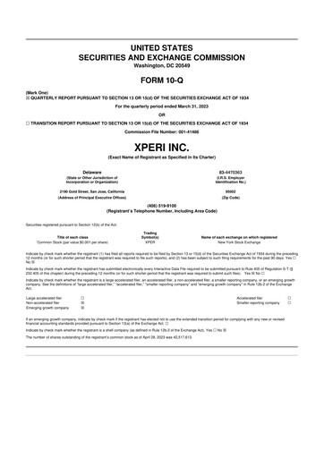 Vorschaubild Xperi 10-Q Quartalsbericht 2023 