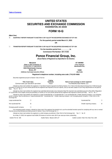 Thumbnail Ponce Financial Group 10-Q Quarterly Report FY2023 