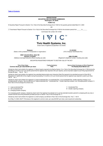 Thumbnail Tivic Health Systems 10-Q Quarterly Report FY2023 