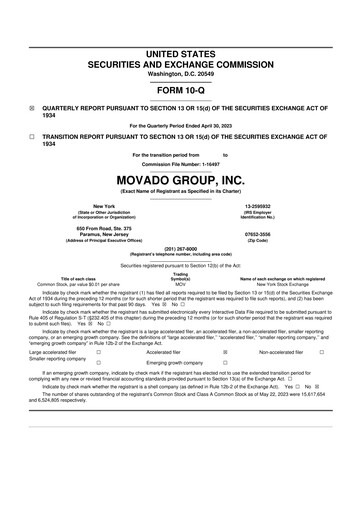 Thumbnail Movado Group 10-Q Quarterly Report FY2024 