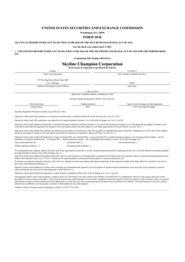 Thumbnail Champion Homes 10-K Annual Report 2023