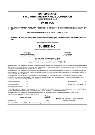Thumbnail Zumiez 10-Q Quarterly Report FY2023 