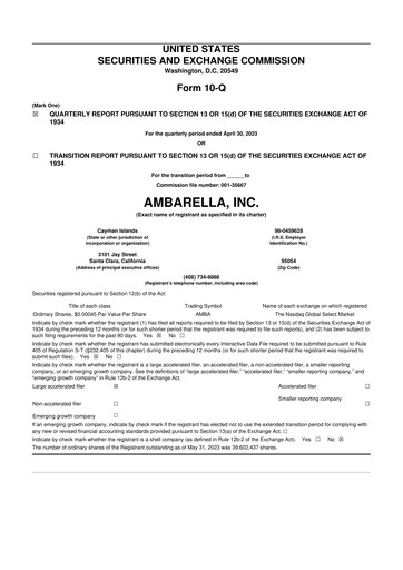 Thumbnail Ambarella 10-Q Quarterly Report FY2024 